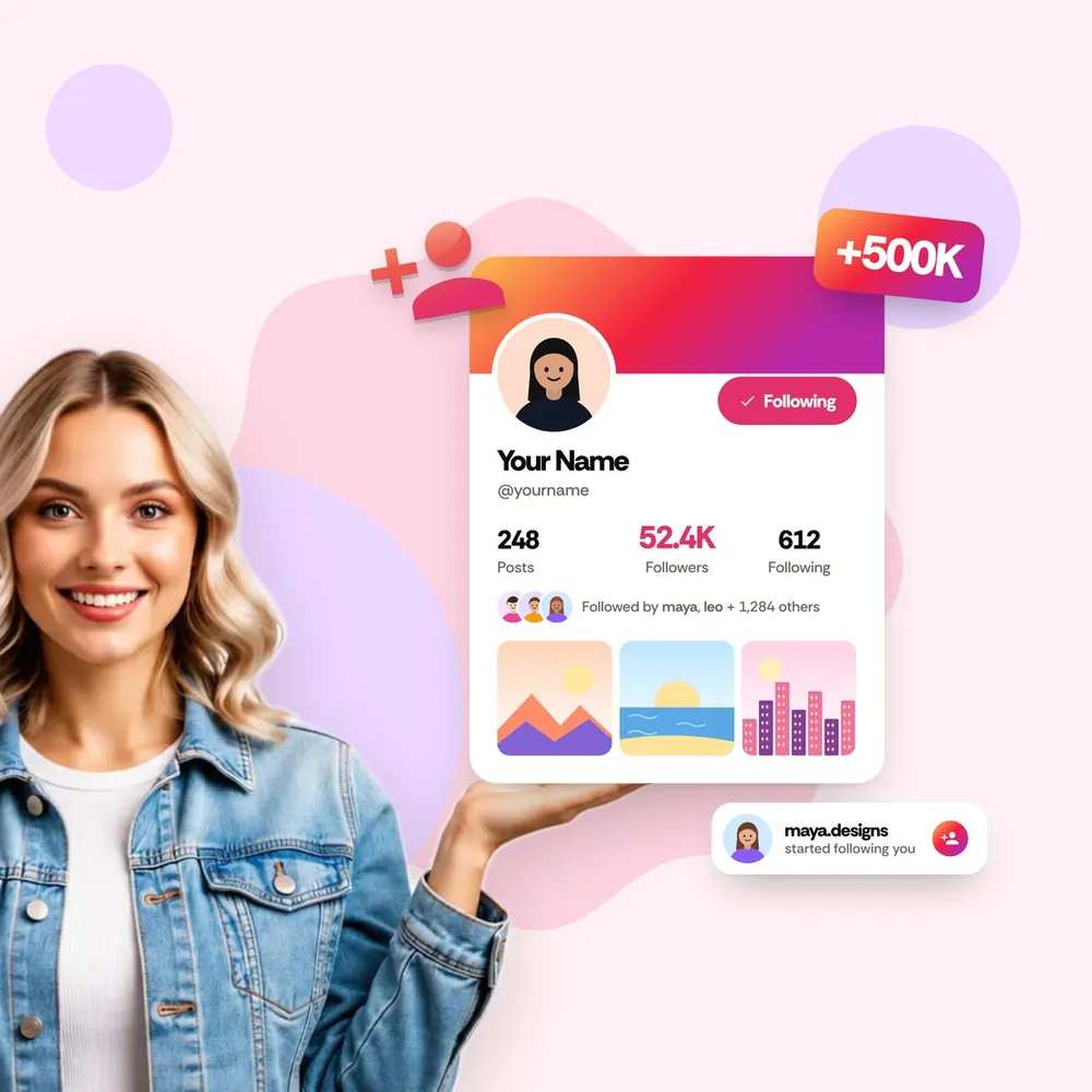 Koop Instagram-volgers — pakket met 500k echte Instagram-volgers
