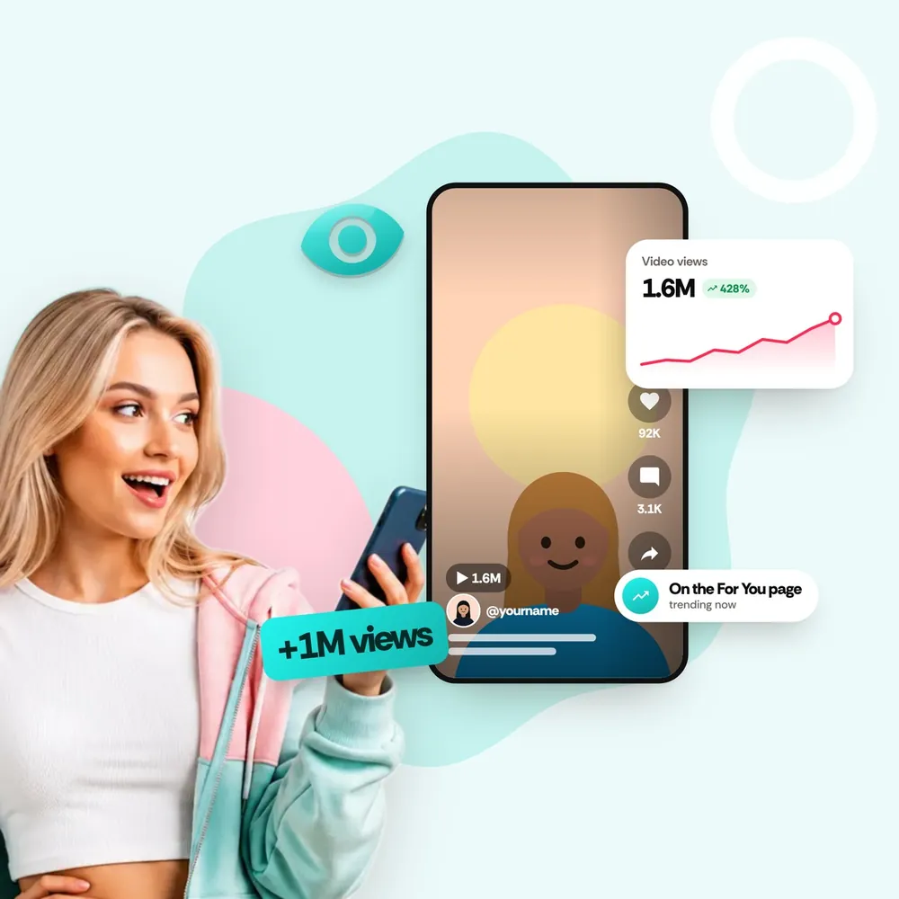 TikTok-Aufrufe kaufen – Grafik zu echten TikTok-Aufrufen mit hoher Retention